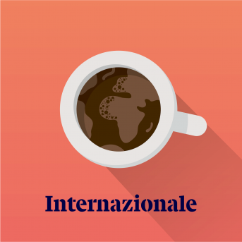 Logo Internazionale il mondo in una tazza di caffè