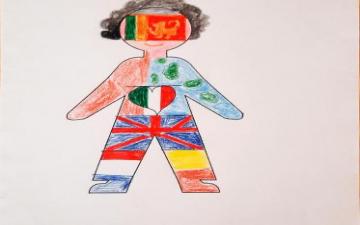 ritratto linguistico di un parlante di cingalese, italiano, inglese