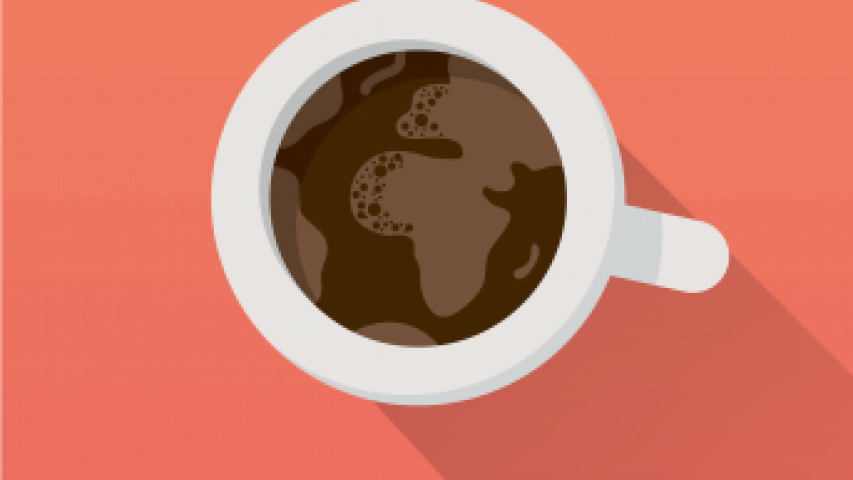Logo Internazionale il mondo in una tazza di caffè